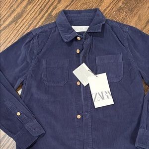 ZARA fine corduroy button down shirt boy 6 years